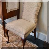 F03. Pair of upholstered side chairs. 38”h x 19”w x 21”d 